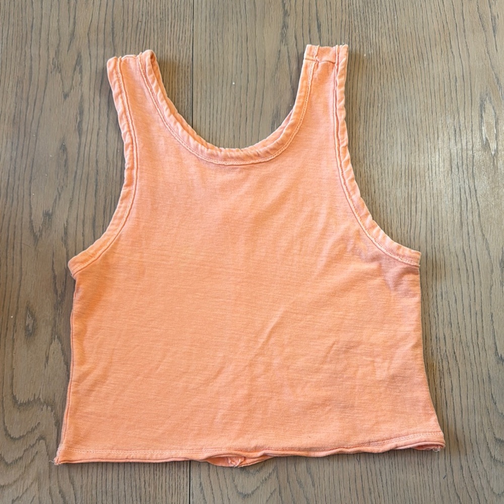 Free People Orange Sleeveless Crop Tank Top